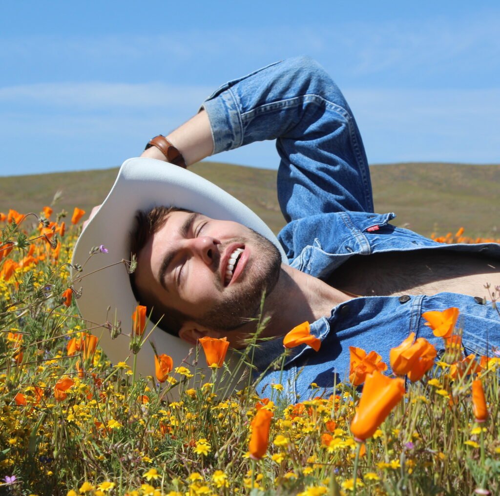 Evan in a field of Poppies